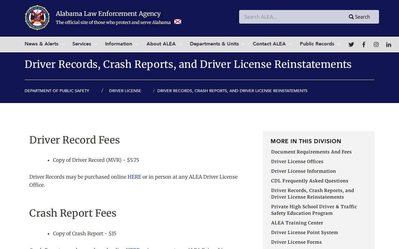 Conecuh County arrest lookup ALEA crash report service