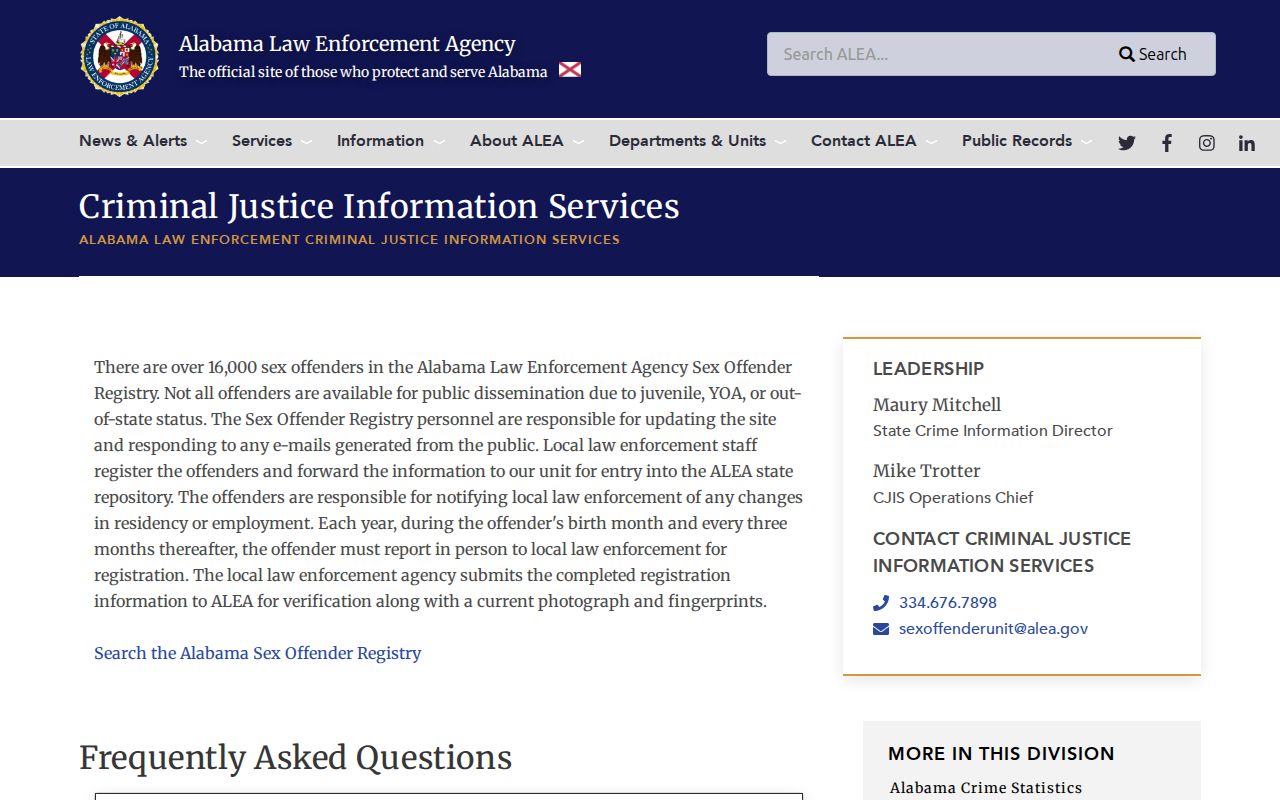 Conecuh County sex offender search ALEA registry information